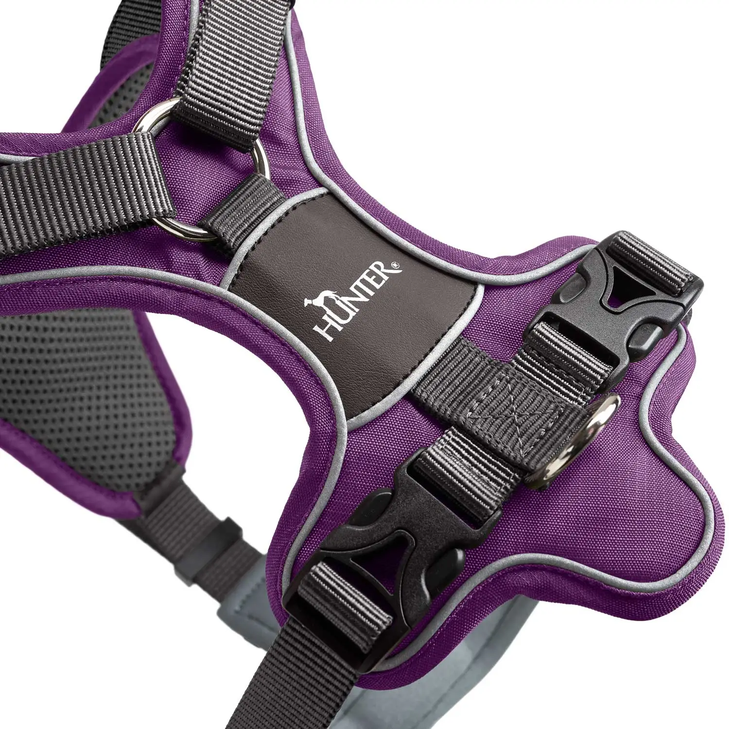 Hunter Divo hundesele S-M violet/grå just mave 52-68 cm - Fleksibel støtte og komfort
